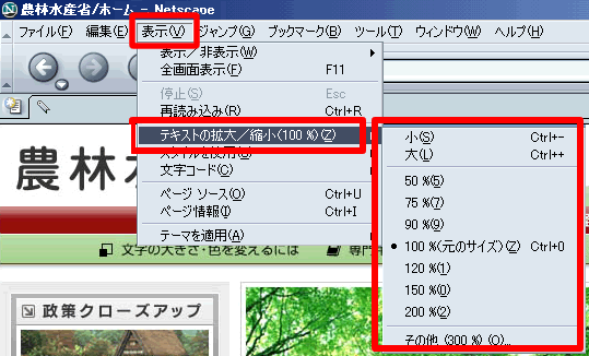 文字のサイズ
