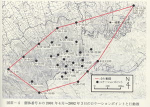 イノシシテレメトリー調査図