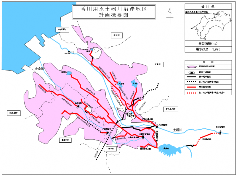 計画概要図（土器川沿岸地区）