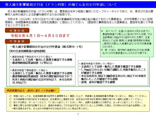 補てん金の交付申請について(チラシ)
