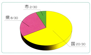 事業費負担割合：国＝20／30、県＝8／30、市＝2／30