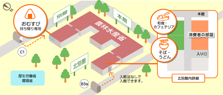 食堂の地図