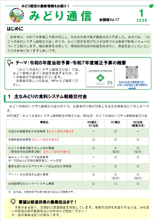 みどり通信1月号