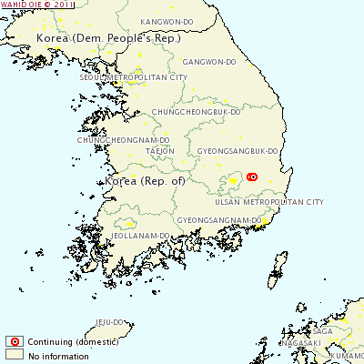 韓国口蹄疫地図
