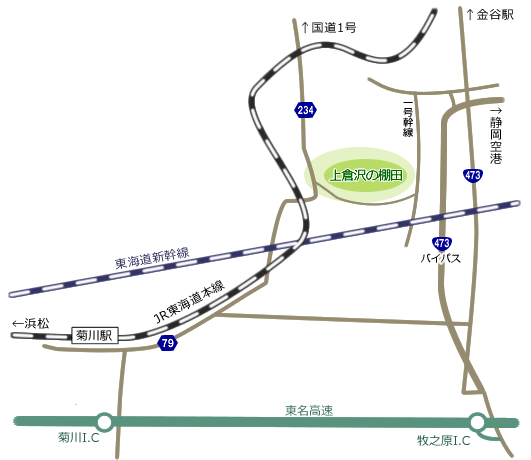 棚田への地図