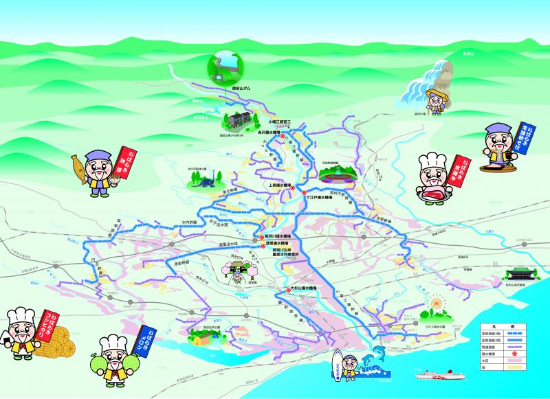 那珂川沿岸農業水利事業概要図