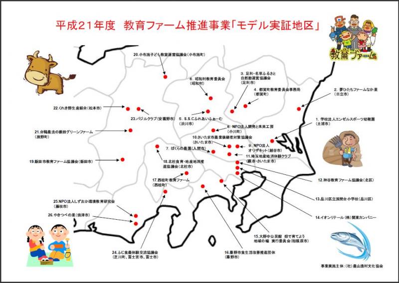 21モデル実証地区MAP