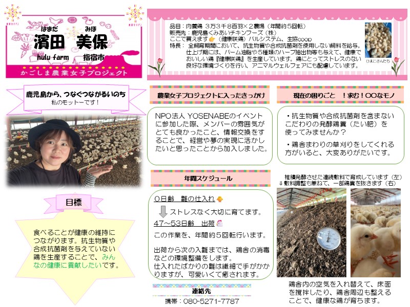 かごしま農業女子プロジェクトメンバーの紹介vol.13「濱田美保さん」