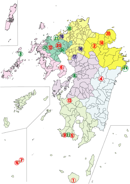 三賞受賞団体位置図