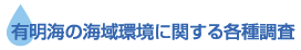 有明海の海域環境に関する各種調査