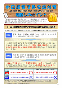 「水田経営所得安定対策見直しのポイント」の表紙画像