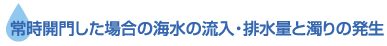 常時開門した場合の海水の流入・排水量と濁りの発生