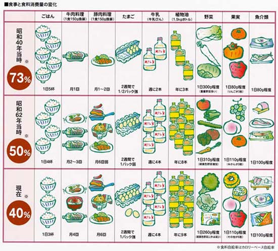 食事と食料消費量の変化