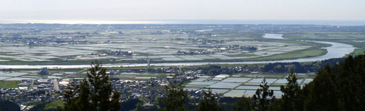 庄内平野を流れる最上川