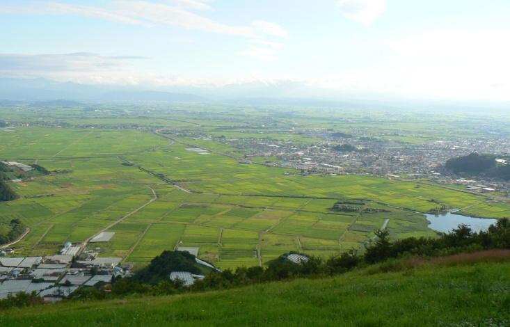 南陽市  十分一山から望む事業地区