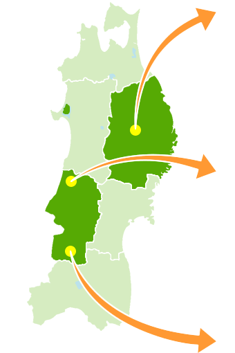 東北の地図