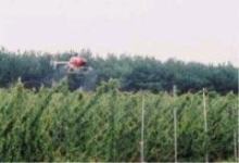 無人へりによる薬剤散布
