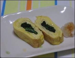 ほうれん草のだし巻き卵