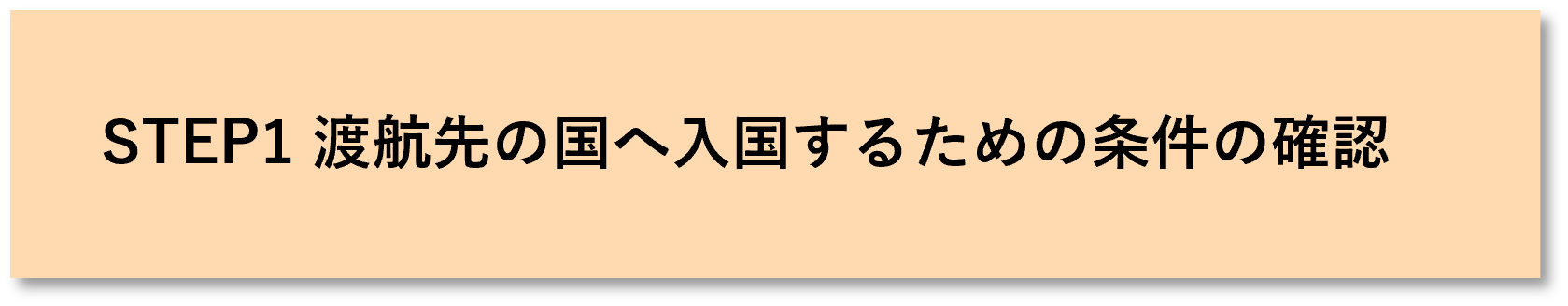 渡航先の国へ入国するための条件の確認