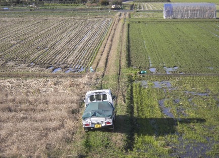 狭小な区画、耕作道