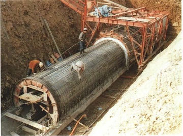 建設中の日開谷サイホン