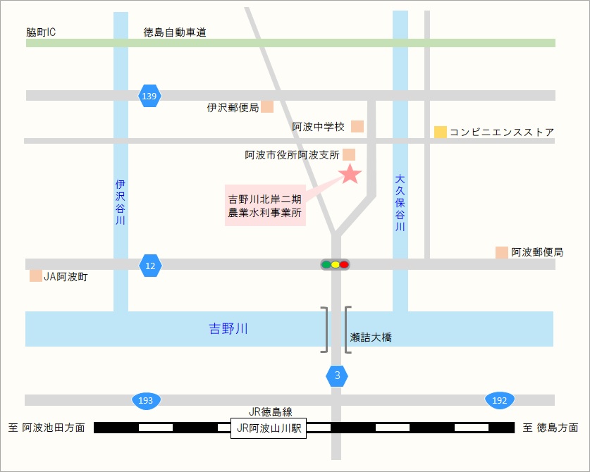 庁舎までの位置図