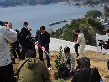苗木を植える中村知事