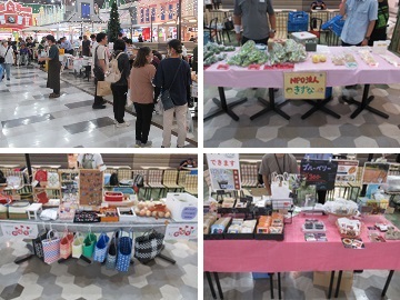 農産物や手作り品を販売の様子