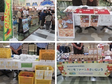農産物や手作り品を販売の様子