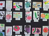 「朝ご飯大好き、野菜大好き、讃岐っ子」絵手紙展を開催