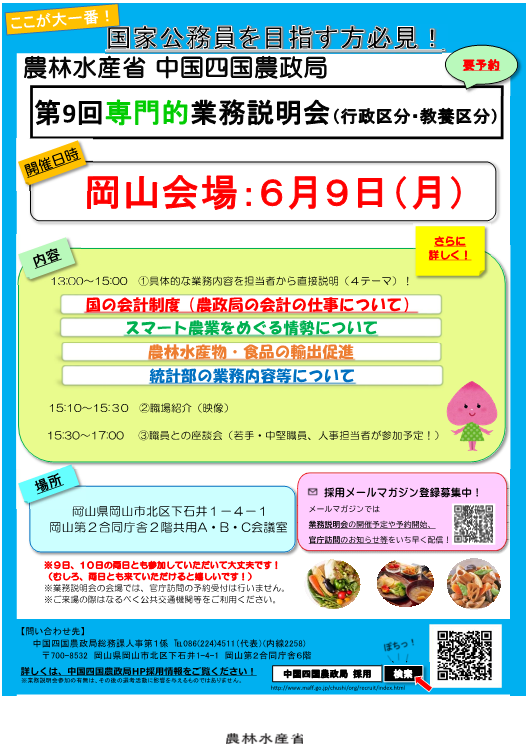 一般職（大卒程度試験）業務説明会（第9回）