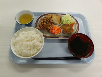 福島県産コシヒカリを使った定食