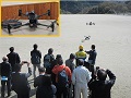 赤外線カメラ搭載ドローンの実演
