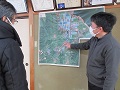 地区公民館に掲示した農地地図