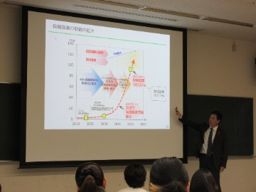 都築消費・安全部長による講義の様子
