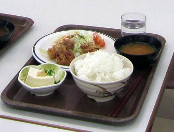 福島米を使った定食