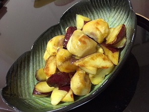 秋の栗とさつまいもの大学風