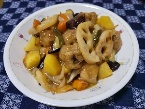 鶏と野菜の甘酢あんかけ