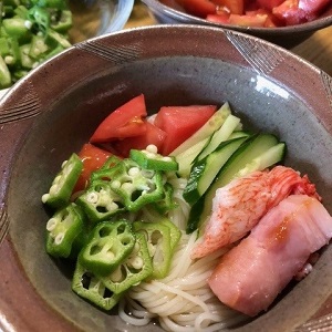 そうめん夏野菜トッピング