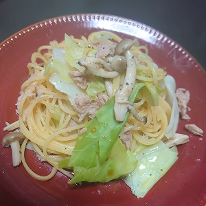 キャベツとツナの鍋一つでできるパスタ