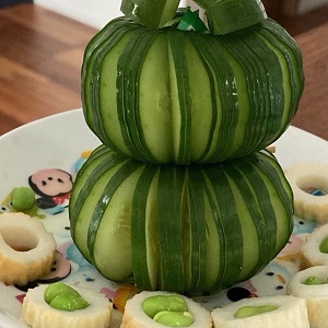 そら豆ときゅうりタワー
