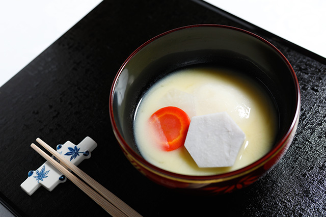 Zoni made with white miso