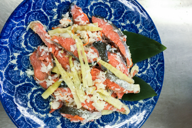 Sake no Iizushi (Fermented salmon sushi)