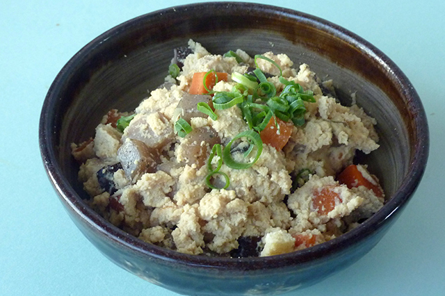 Koya-tofuko-to-Yasai-no-nimono (Simmered Freeze-dried tofu Powder and Vegetables)