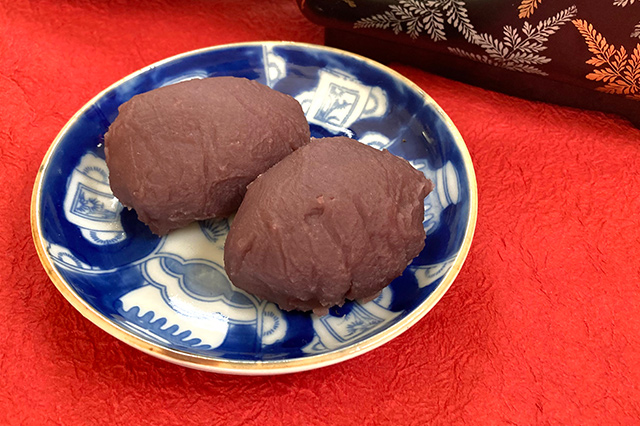 Botamochi (Japanese Confectionary Made with Rice and Bean Paste)