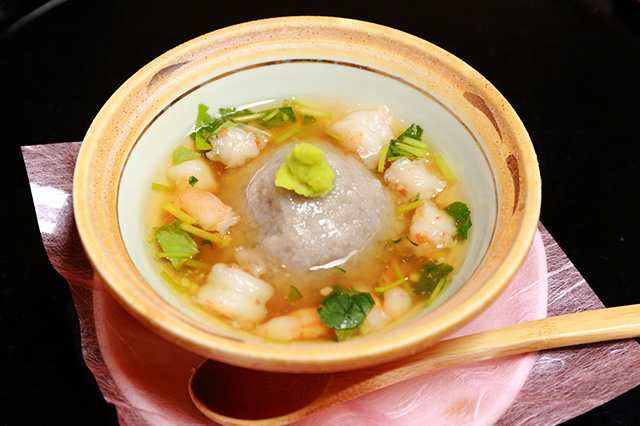 Hasu-mushi (Steamed lotus root)
