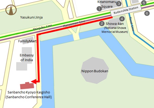 Map to Sanbancho Conference Hall