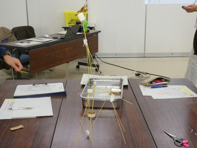 完成したマシュマロタワー