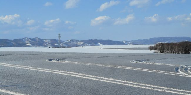 融雪剤が散布された畑の様子3