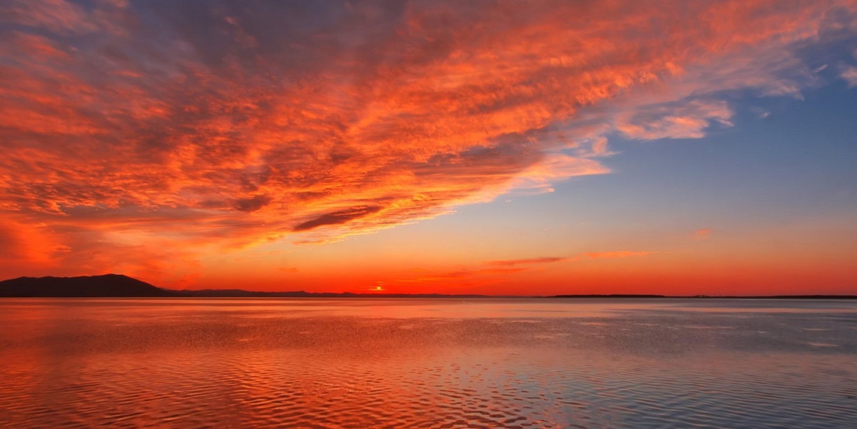 サロマ湖の夕日2